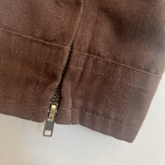 SF415 Full Zip Short Jacket Brown Poly-Cotton Blend Zip Cuff M - Picture 12 of 16